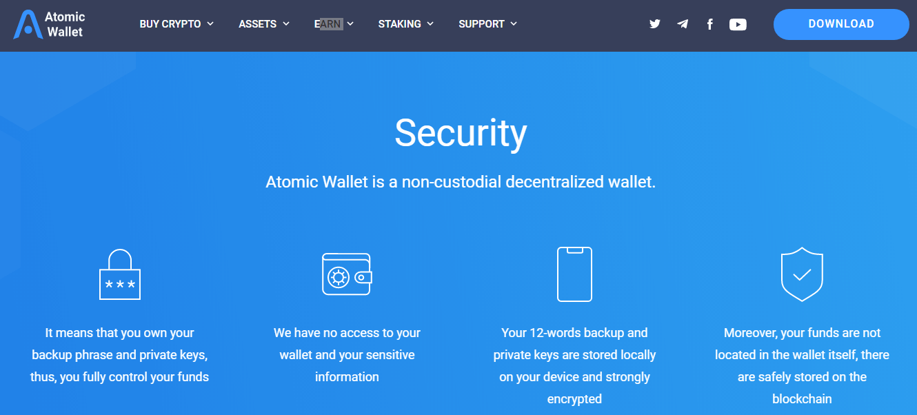 Atomic Wallet Review - Security Measures