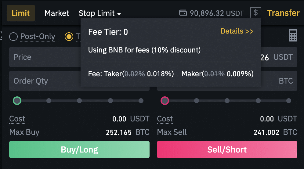 Spot Trading Fees