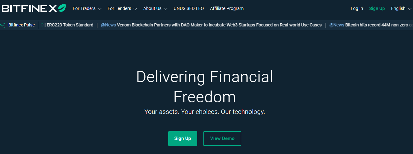 Bitfinex Exchange User Interface