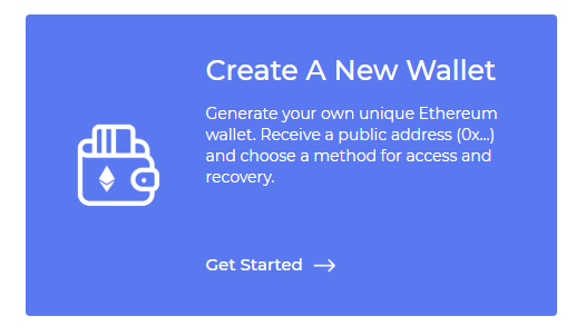 Create a New Wallet at MyEtherWallet