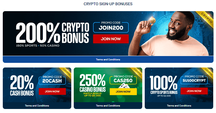 Crypto Sign-Up Bonuses at BetUS Casino