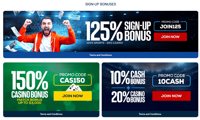 Sign-Up Bonuses at BetUS Casino