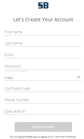 SportsBetting.ag - Registration Process