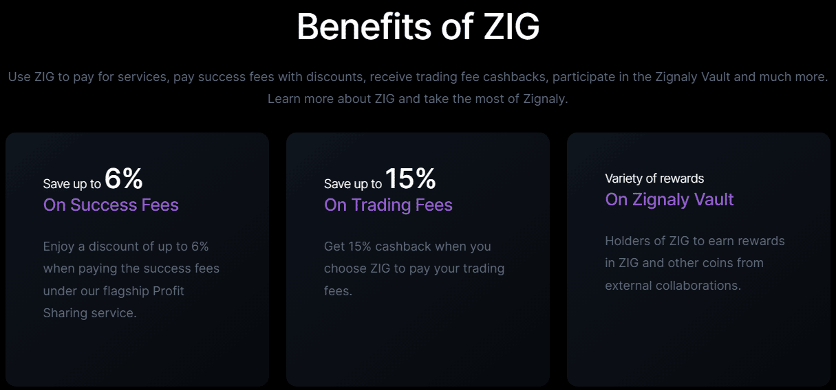 Benefits of ZIG Token