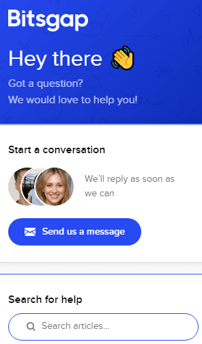Bitsgap Live Chat Support
