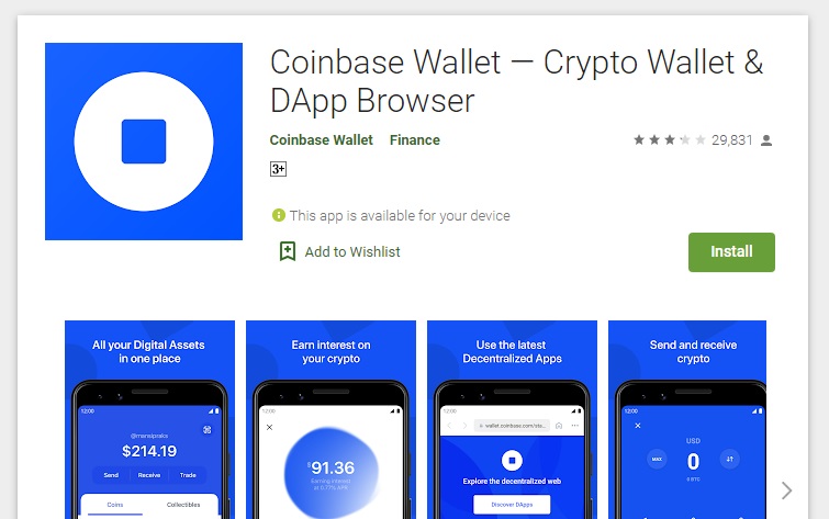 Coinbase Wallet Review : The coinbase app on the Google play store