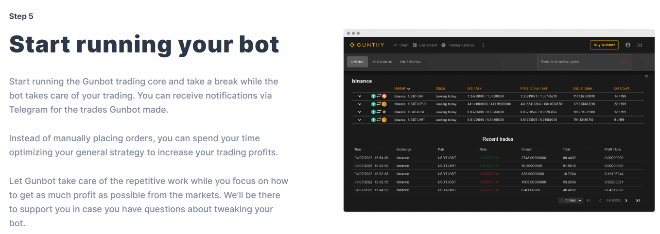 Start Running Gunbot Bot